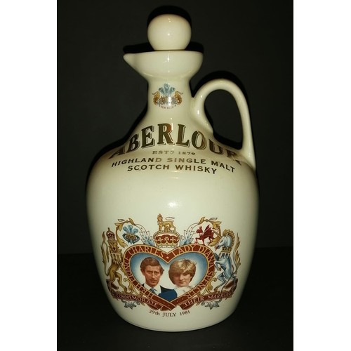 468 - Aberlour Royalty whisky flagon depicting Charles and diana s marriage.