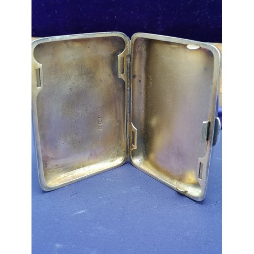 47 - Silver Hall marked Birmingham card case with gilded interior 64 Gram.