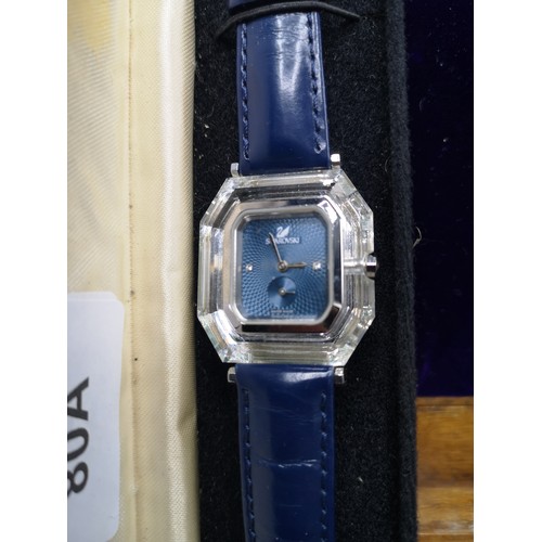 80a - Swaroski Crystal ladies wrist watch with box.