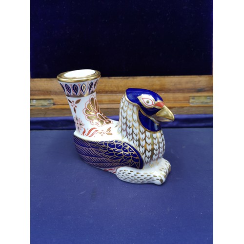 66 - Large Royal Crown Derby Imari pattern Eagle candle stick.