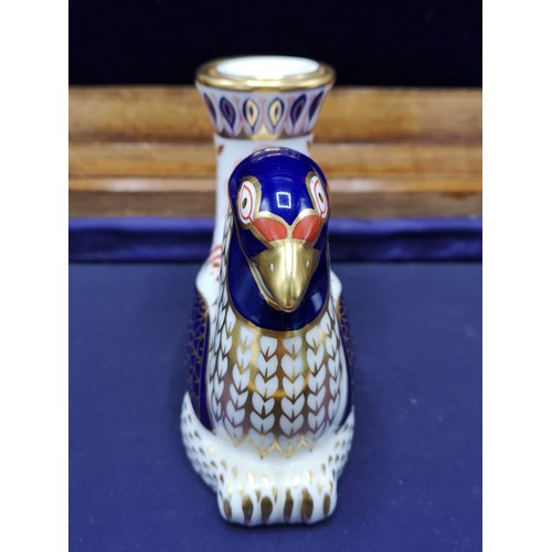 66 - Large Royal Crown Derby Imari pattern Eagle candle stick.