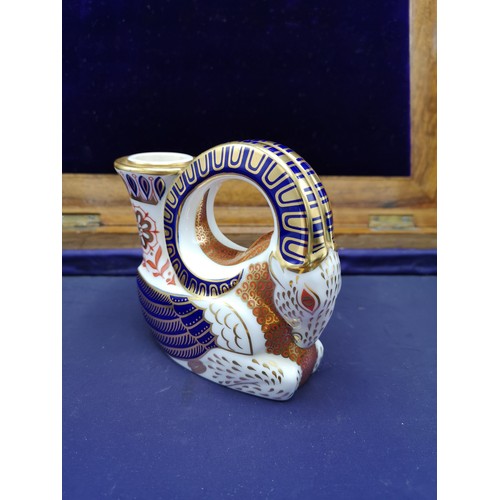 67 - Large Royal Crown Derby Imari pattern Ram candle stick.