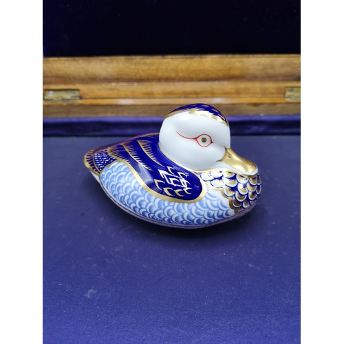 85 - Royal Crown Derby mallard duck paperweight with stopper.