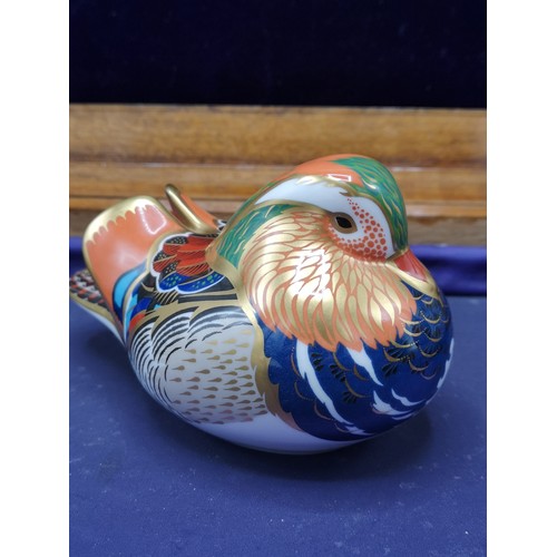 88 - Royal Crown Derby Mandarin Duck  paperweight with stopper.