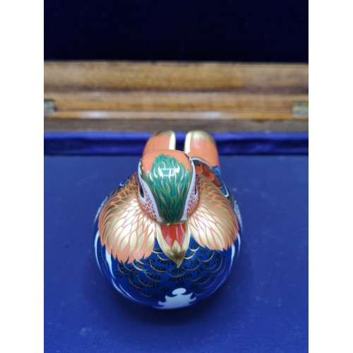 88 - Royal Crown Derby Mandarin Duck  paperweight with stopper.