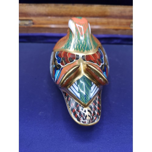 88 - Royal Crown Derby Mandarin Duck  paperweight with stopper.