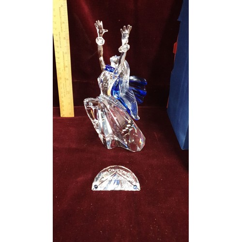 102a - Large Stunning Swarovski Crystal Figure Magic of Dance Figure Isadora With Box Plaque Boxed 20cm