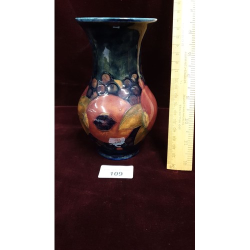 109 - Early Moorcroft Pomegranate Pattern Vase 16cm