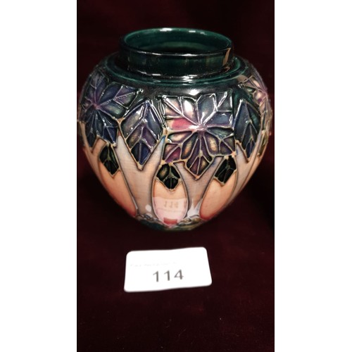 114 - Moorcroft Sally Tuffin Cluny Ginger Jar 11cm Lid a/f