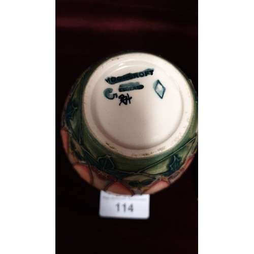 114 - Moorcroft Sally Tuffin Cluny Ginger Jar 11cm Lid a/f