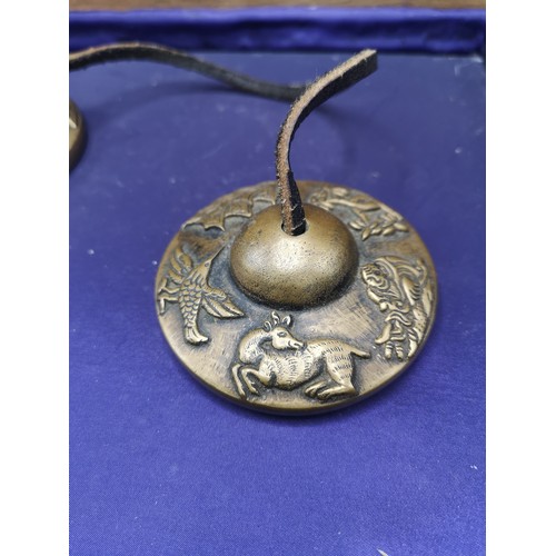 165 - Set of bronze tibetan fung shway bells.