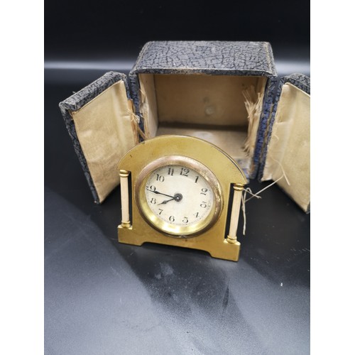 175 - Vintage brass carriage clock in fitted box.