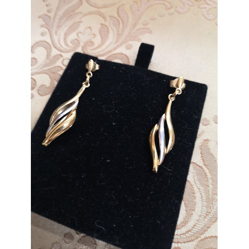 4 - Pair of 9ct gold 375 Hall Marked earrings.