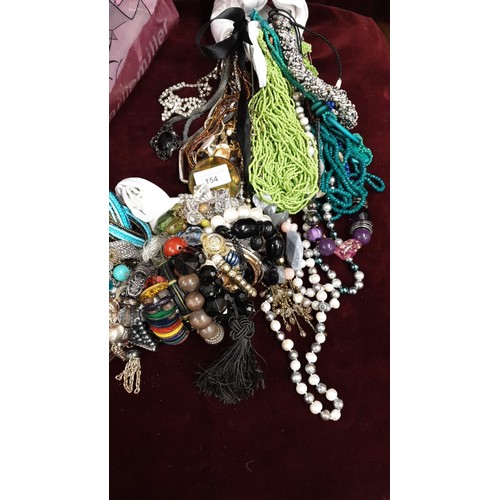 154 - Large Bag Of Costume Jewellery Necklaces ect