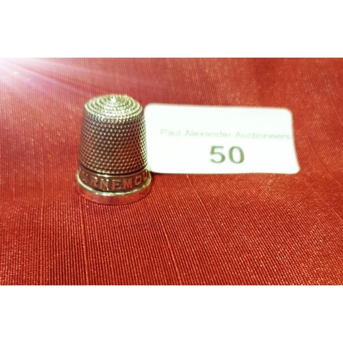 50 - Rare Antique Silver Thimble Bournemouth Hallmarked for Birmingham 1930