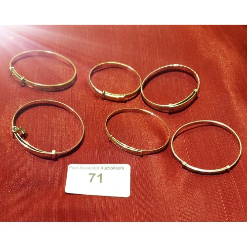 71 - Lob Lot Silver Baby Bangles 25.6 g