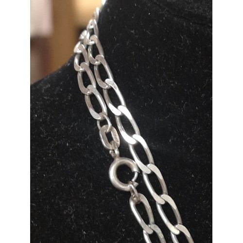 59a - Long silver curb style chain.