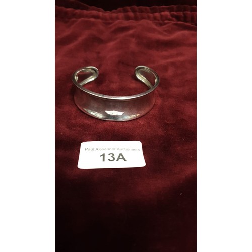 13a - Good Quality Silver Cuff Bangle Convention Hallmarks 24g