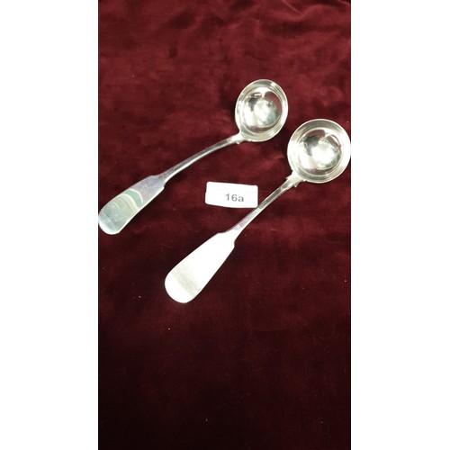 16A - Fine Pair Of Scottish Silver  Toddy Ladles By David Crichton Rait Glasgow 1836 85g