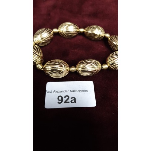 92a - Beautiful Gold On Silver Bobble Bracelet Hallmarks Birmingham 2007 24.8g