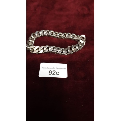 92C - Gents Heavy Silver Bracelet With Concealed Clasp Hallmarked London 1978 8.75 inches 66g