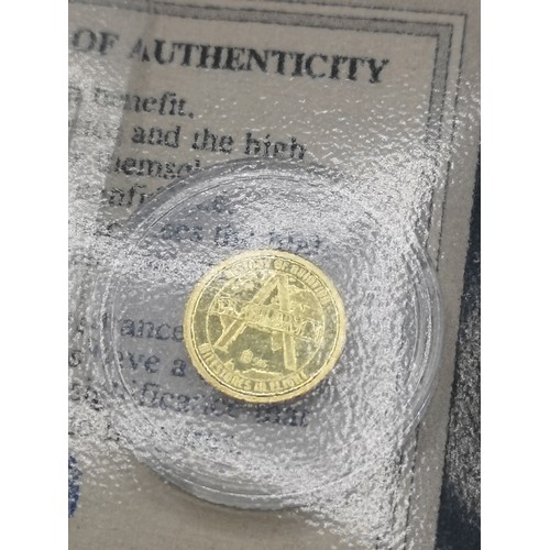 104b - 3 22ct gold history of aviation small gold coins. Sealed.