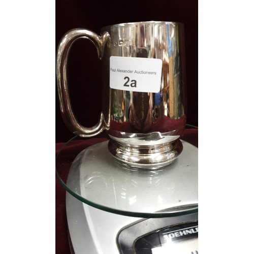 2a - Silver Hall marked birmingham tankard makers Johnson, Durban & Co Ltd 146 grams.