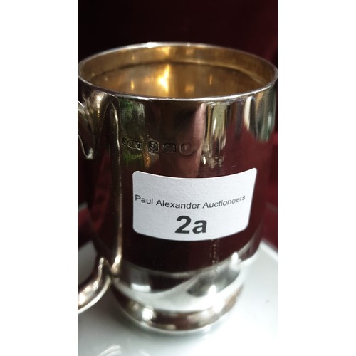 2a - Silver Hall marked birmingham tankard makers Johnson, Durban & Co Ltd 146 grams.