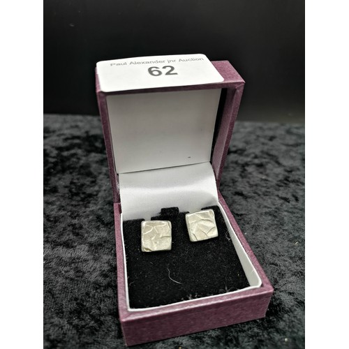62 - Pair of silver 925 cufflinks .