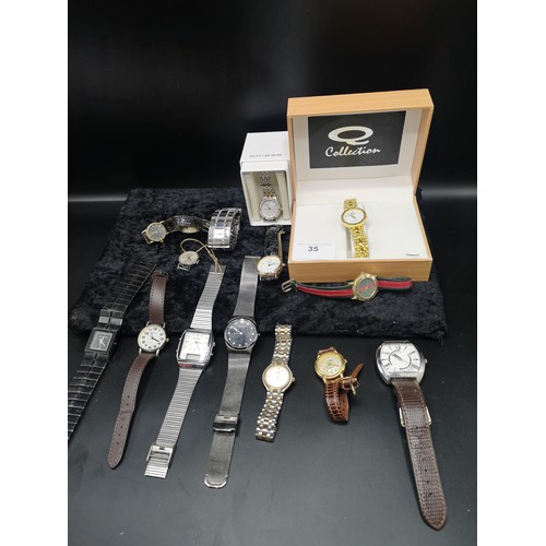 35 - Lot of watches to include accurist etc.