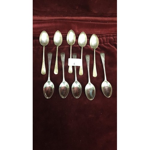 4 - Selection of silver Hall marked spoons. 147 grams..