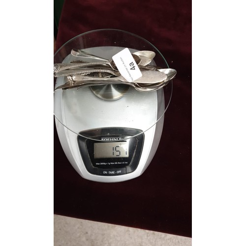 4a - Selection of silver Hall cutlery butter knifes spoons etc to include 2 georgian spoons and 2 contine... 