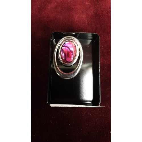 17a - Scottish Heather gems White metal brooch.