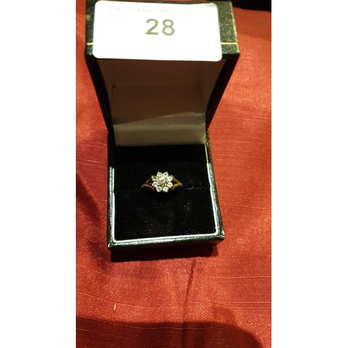 28 - Silver cluster ring.