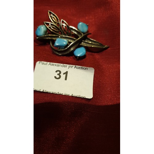 31 - Celtic pewter brooch.