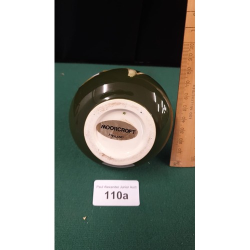 110a - Early Moorcroft white orchid green back ground vase.