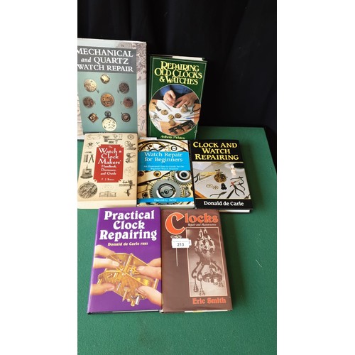 213 - Lot of quality watch makers books in good condition.
