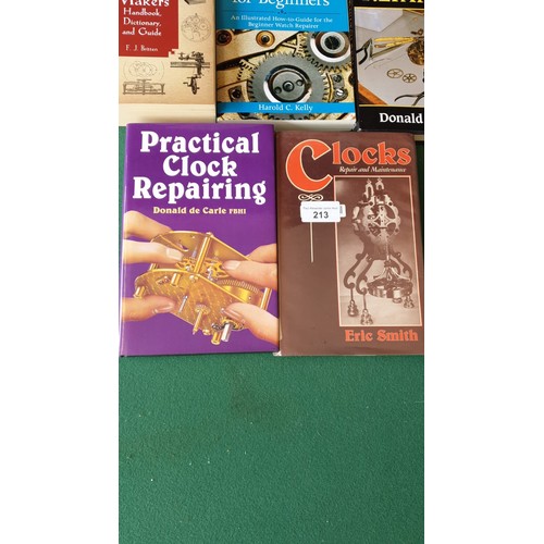 213 - Lot of quality watch makers books in good condition.