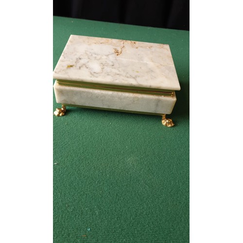 17b - Onyx jewellery box with 3 ladies watches .