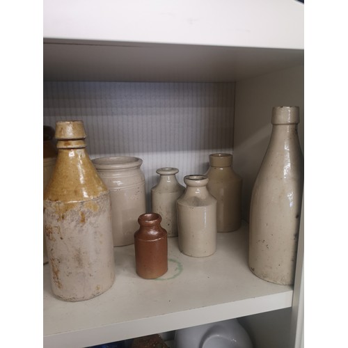 96 - Lot of stone ware jars and bottles.