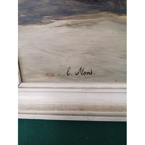 80 - Oil Painting of scottish loch Rannoch signed c monk.