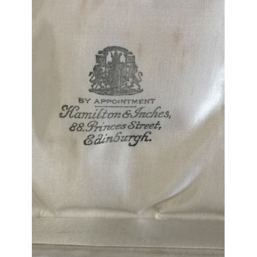 46 - Silver Hall marked Edinburgh cruet set makers Hamilton and inches in original box.