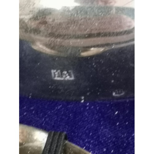 46 - Silver Hall marked Edinburgh cruet set makers Hamilton and inches in original box.