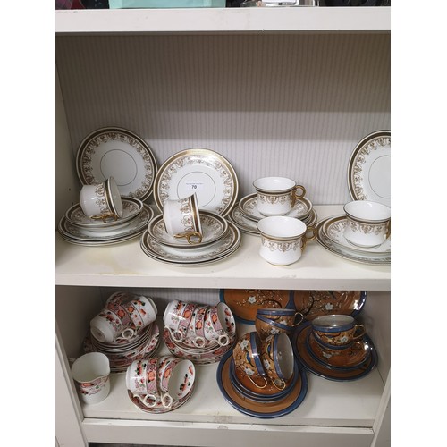 70 - 2 shelf of tea wares includes phoenix ware etc.