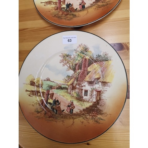 63 - 2 Royal doulton rustic pattern plates.