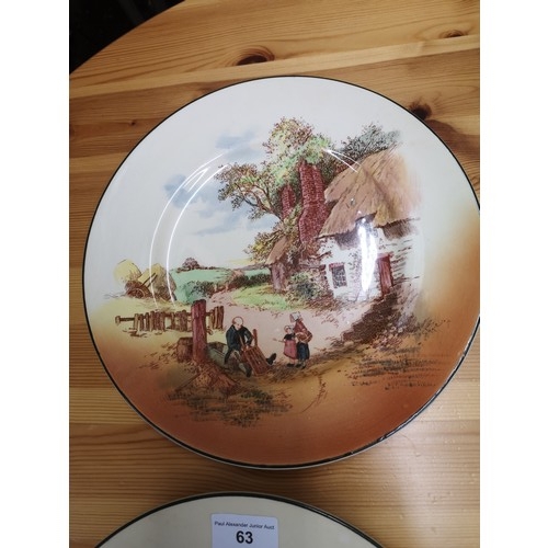 63 - 2 Royal doulton rustic pattern plates.