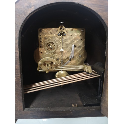 92 - Art deco 3 hole mantle clock .