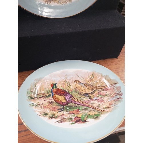 89 - Set of 6 ceramic plates depicting grouse etc .