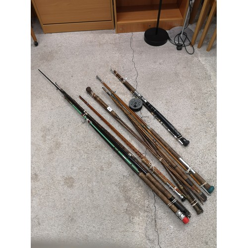 360 - Lot of fishing rods and fly reel.