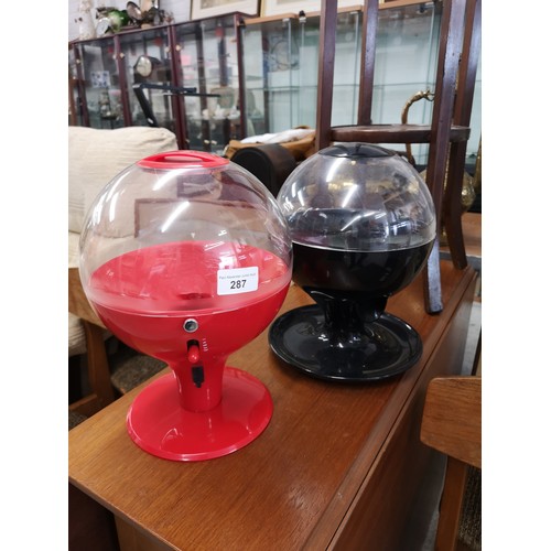 287 - 2 Vintage style bubble gum dispensors .